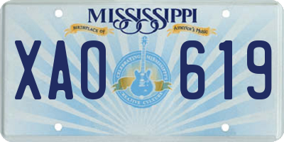 MS license plate XAO619