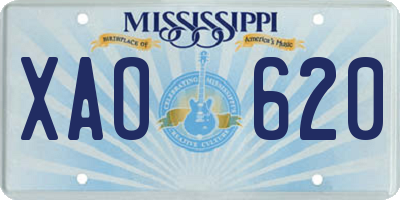 MS license plate XAO620