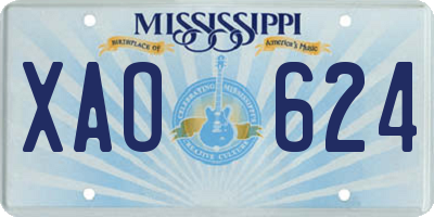 MS license plate XAO624