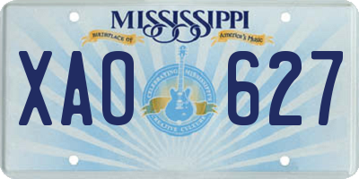 MS license plate XAO627