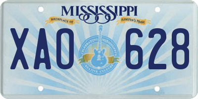 MS license plate XAO628
