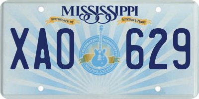 MS license plate XAO629