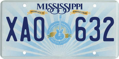 MS license plate XAO632