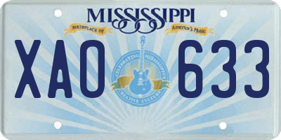 MS license plate XAO633