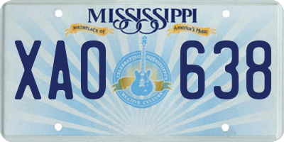 MS license plate XAO638