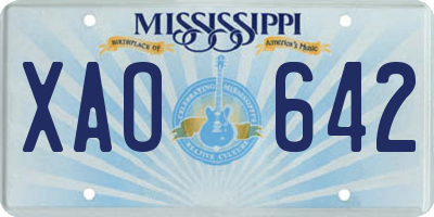 MS license plate XAO642