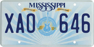 MS license plate XAO646