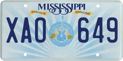 MS license plate XAO649