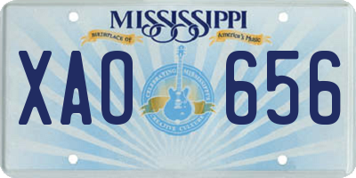 MS license plate XAO656