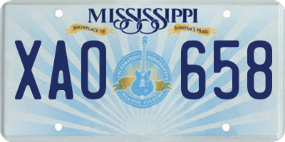 MS license plate XAO658
