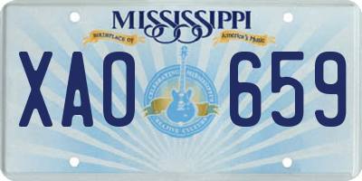 MS license plate XAO659