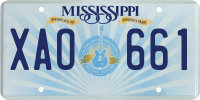 MS license plate XAO661