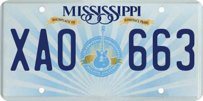 MS license plate XAO663