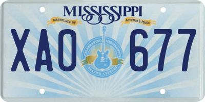 MS license plate XAO677