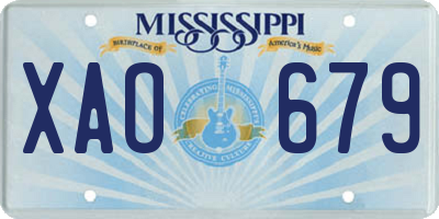 MS license plate XAO679