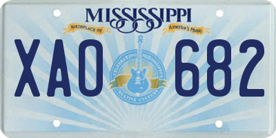 MS license plate XAO682