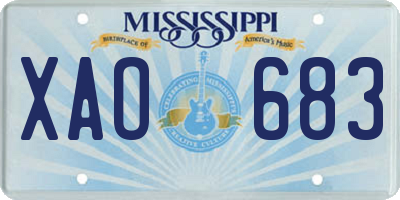 MS license plate XAO683