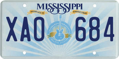 MS license plate XAO684