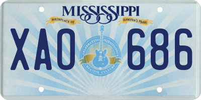 MS license plate XAO686