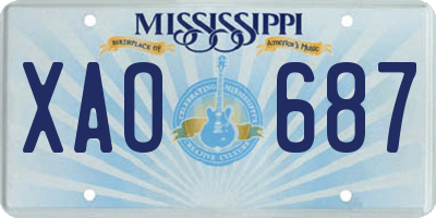 MS license plate XAO687