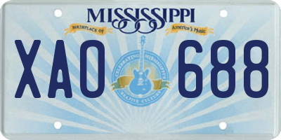 MS license plate XAO688
