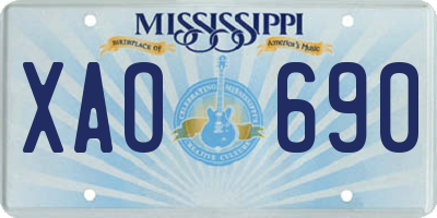 MS license plate XAO690
