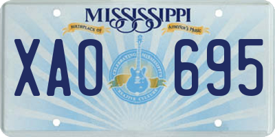 MS license plate XAO695