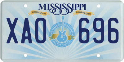MS license plate XAO696