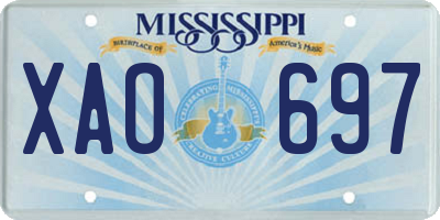 MS license plate XAO697