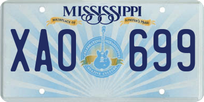 MS license plate XAO699