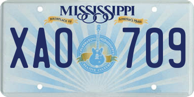 MS license plate XAO709