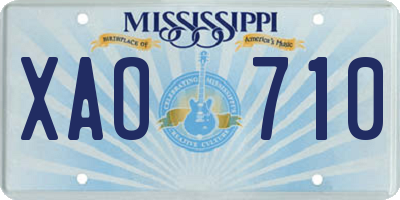 MS license plate XAO710