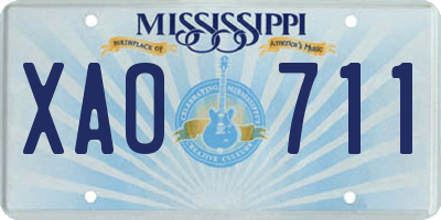 MS license plate XAO711