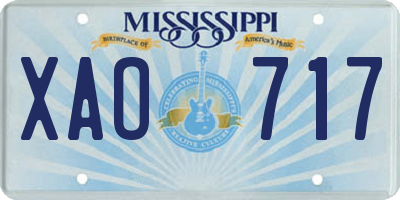 MS license plate XAO717