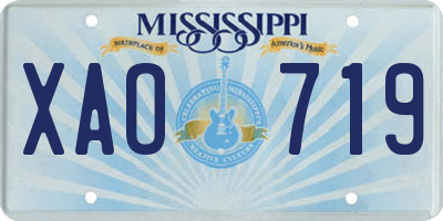 MS license plate XAO719