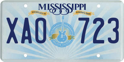MS license plate XAO723