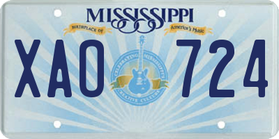 MS license plate XAO724