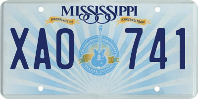 MS license plate XAO741