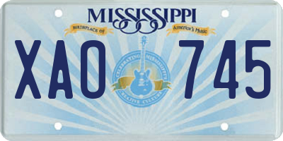 MS license plate XAO745