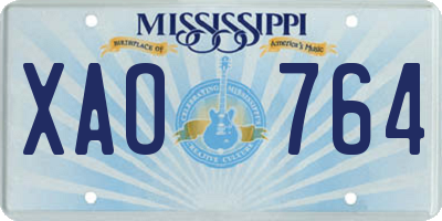 MS license plate XAO764