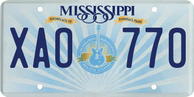MS license plate XAO770
