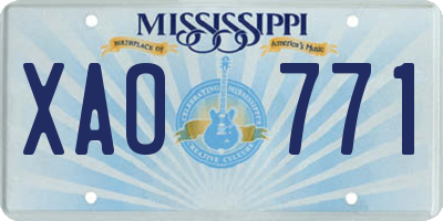 MS license plate XAO771