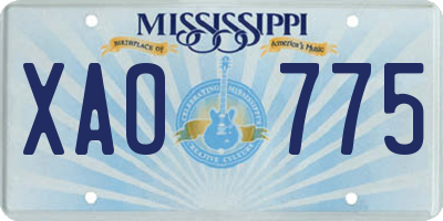 MS license plate XAO775