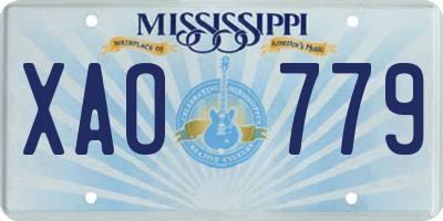 MS license plate XAO779