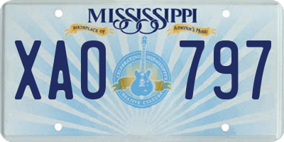 MS license plate XAO797
