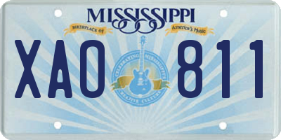 MS license plate XAO811