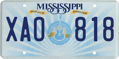 MS license plate XAO818