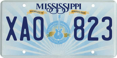MS license plate XAO823