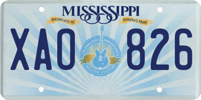 MS license plate XAO826