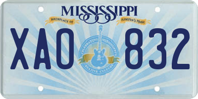 MS license plate XAO832